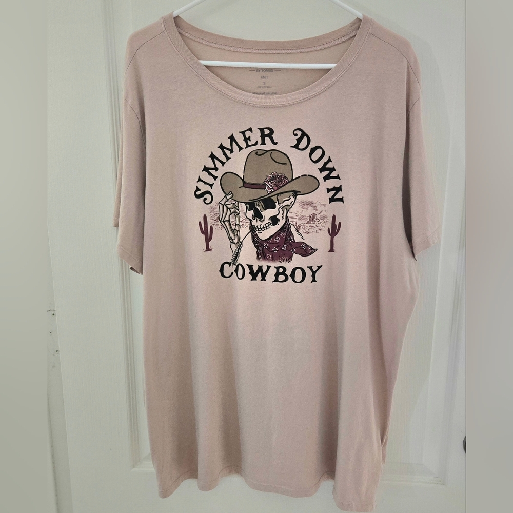 Torrid Heritage Womens Sz 2 (18/20) Simmer Down Cowboy Graphic T Shirt Western - Picture 2 of 6